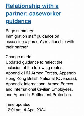 Appendix relationship with partner guidance