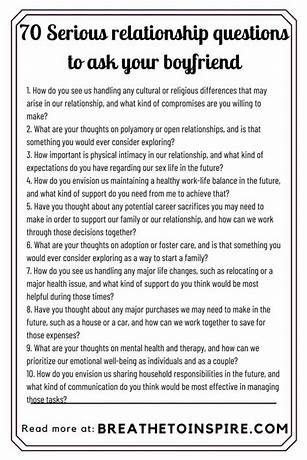 100 serious relationship questions to ask him