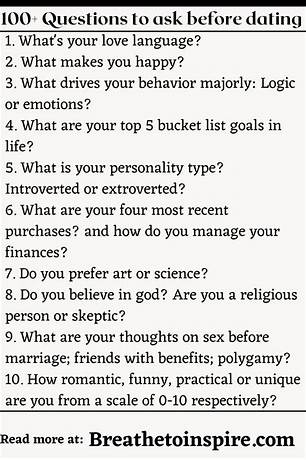 100 questions to ask before dating