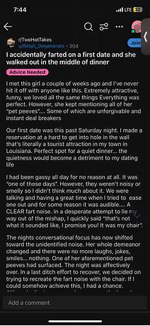 Bad first date stories reddit