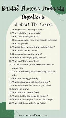 Couples trivia questions for wedding shower