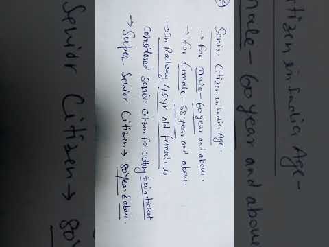 Age limit for female senior citizen in india