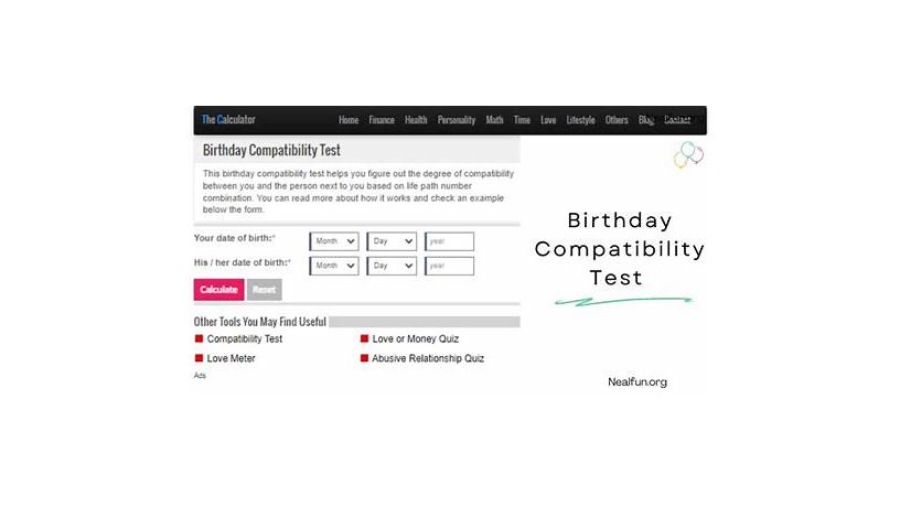 Birthday love compatibility test