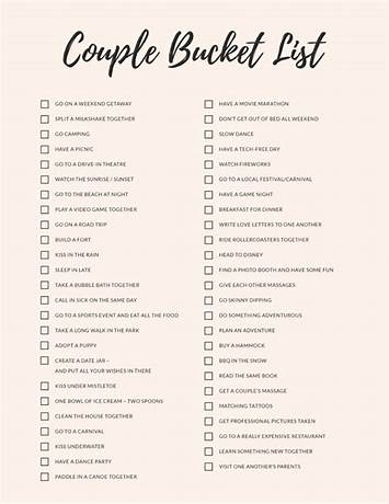 Couple to do list ideas